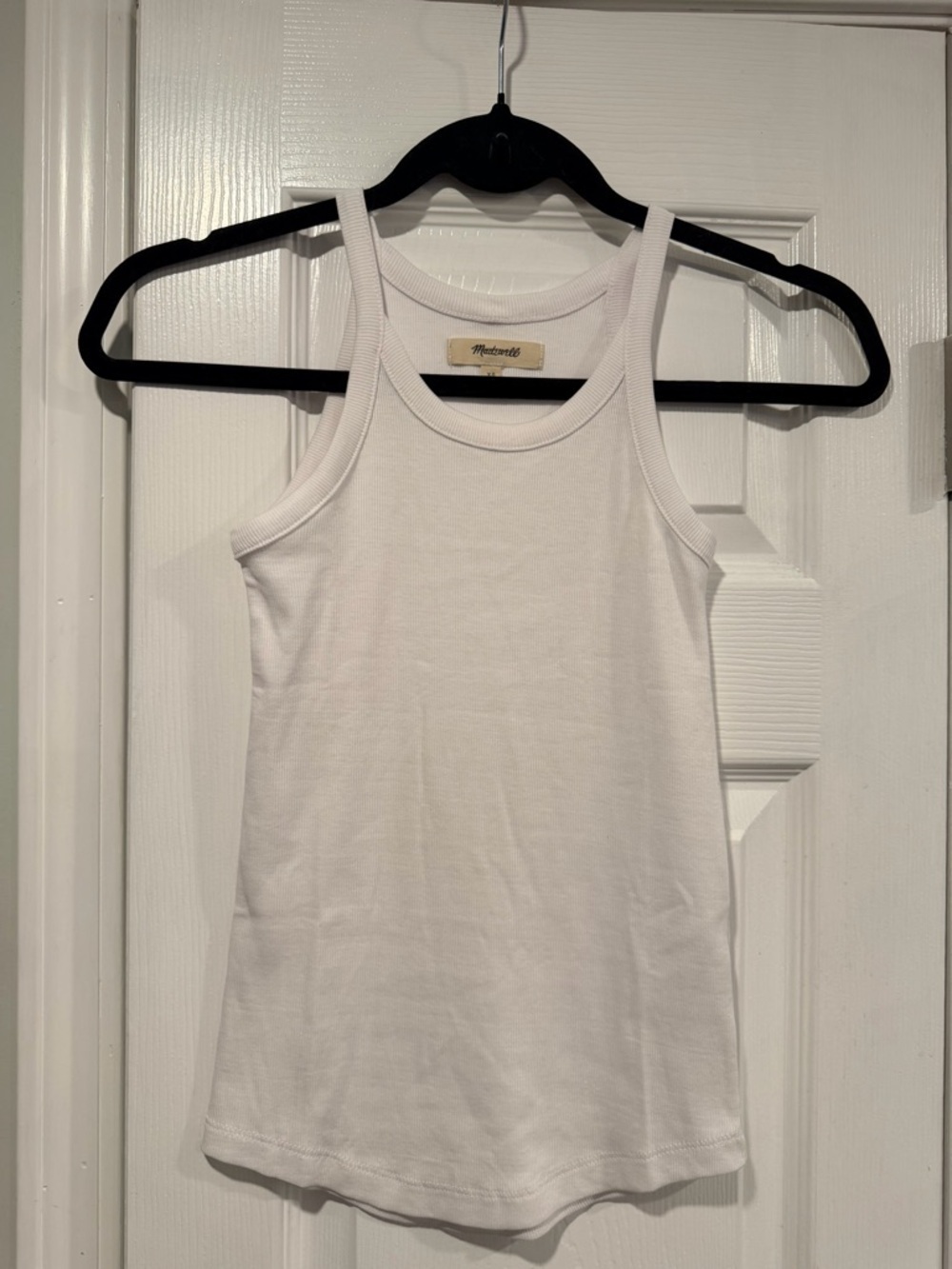 NWOT Madewell Size XS White Thin Strap Ribbed Supima Racerback Tank Top